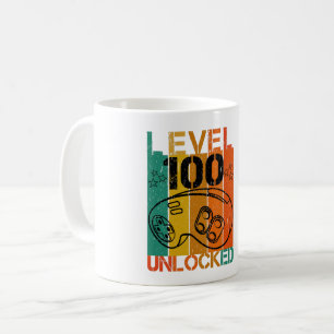 CANECA DE CAFÉ NÍVEL 100 DESBLOQUEADO ANIVERSÁRIO ENGRAÇADO DE JO
