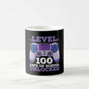 Caneca De Café Nível 100 Dias De Escola Desbloqueado Gamer Jogos
