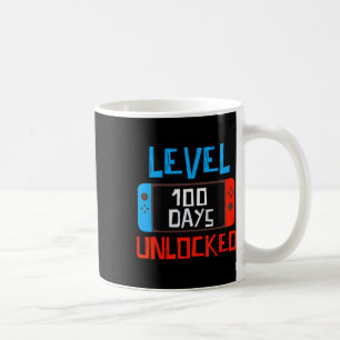Caneca De Café Nível 100 Dias Escola Desbloqueou Gamer Boys Engra