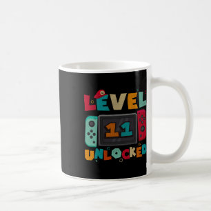Caneca De Café Nível 11 Desbloqueado Aniversário de Jogos Meninos