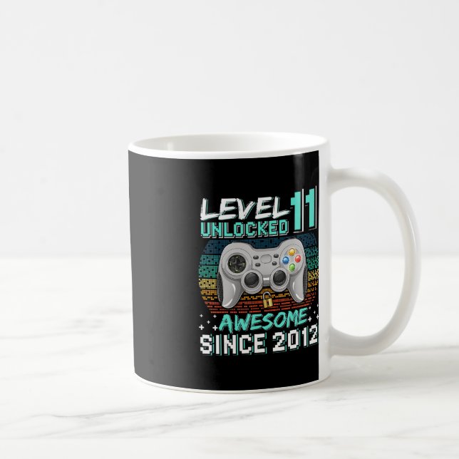 Caneca De Café Nível 11 Desbloqueado Incrível 2012 Vídeo Game 11  (Direita)