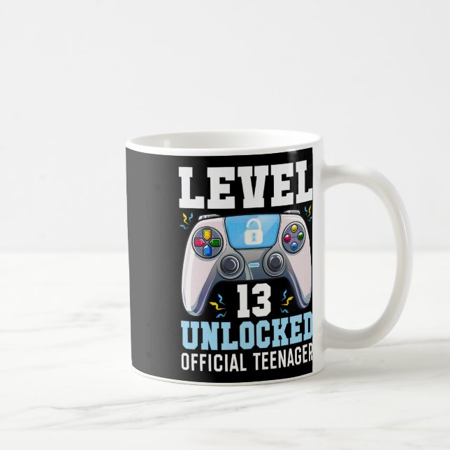 Caneca De Café Nível 13 13 do jogo de vídeo desbloqueado Aniversá (Direita)