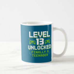 Caneca De Café Nível 13 desbloqueado finalmente um adolescente an