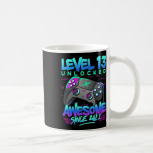 Caneca De Café Nível 13 Desbloqueado Garoto De 13 Anos 13 B