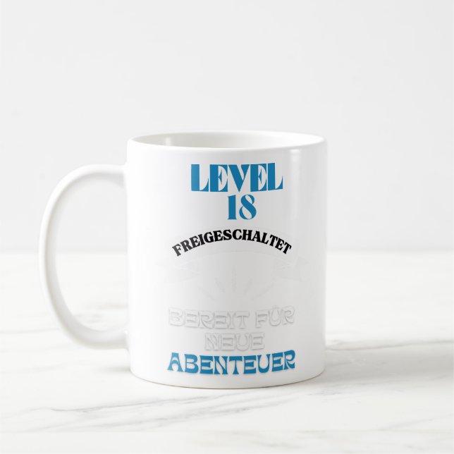 Caneca De Café "Nível 18 ativado:" Parabéns (Esquerda)