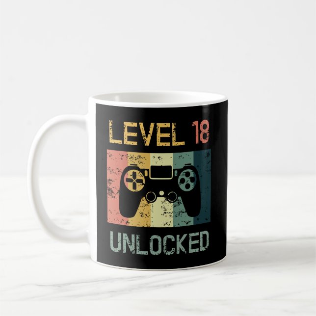 Caneca De Café Nível 18 Design de Oitavo Dias Desbloqueado (Esquerda)