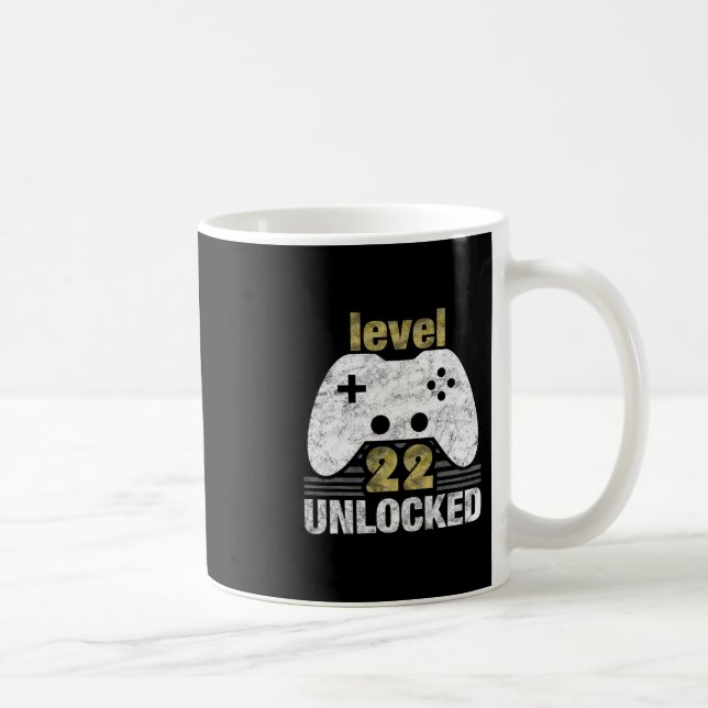 Caneca De Café Nível 22 Desbloqueado Aniversário de 22 anos Prese (Direita)