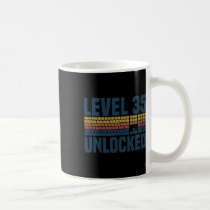 Caneca De Café Nível 35 Desbloqueado Aniversário de 35 anos Vídeo