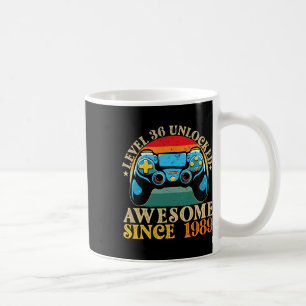 Caneca De Café Nível 36 Desbloqueado Incrível Desde 1989 Aniversá