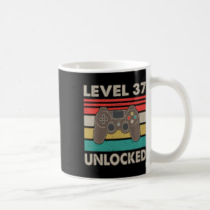 Caneca De Café Nível 37 Desbloqueado - Presente de 37º Aniversári