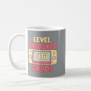 Caneca De Café Nível 4ª Série Desbloqueado Volta às Aulas Primeir