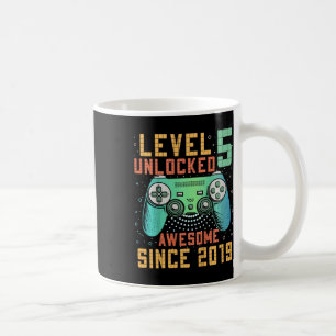 Caneca De Café Nível 5 Desbloqueado Aniversário de 5 anos Present