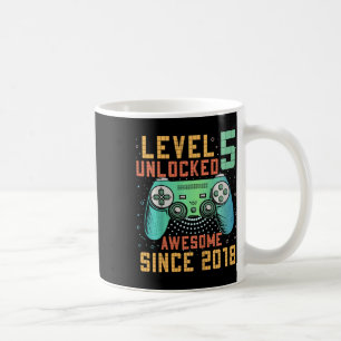 Caneca De Café Nível 5 Desbloqueado Aniversário de 5 anos Present