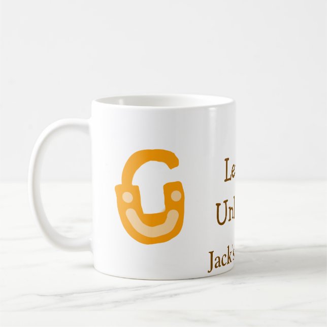 Caneca De Café Nível 5 desbloqueado cadeado laranja marrom feliz  (Esquerda)