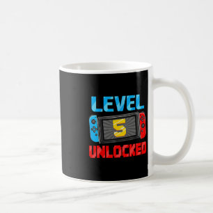 Caneca De Café Nível 5 Desbloqueado Jogador Presente de 5º Aniver