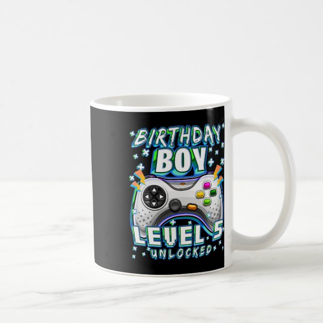 Caneca De Café Nível 5 Desbloqueado Jogo de Vídeo 5º Aniversário  (Direita)