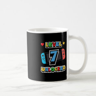 Caneca De Café Nível 7 Desbloqueado Aniversário de 7 anos Jogo de