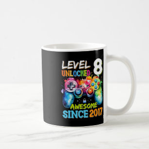 Caneca De Café Nível 8 Desbloqueado Incrível Aniversário de Video