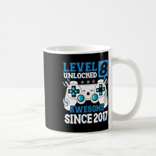 Caneca De Café Nível 8 Desbloqueado Incrível Desde o 8º Aniversár