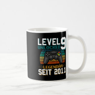 Caneca De Café Nível 9 Desbloqueado Incrível Desde 2016 Aniversár