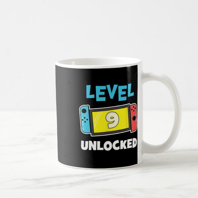 Caneca De Café Nível 9 Desbloqueado Jogador Presente de 9º Aniver (Direita)