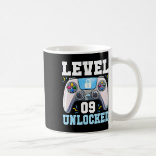 Caneca De Café Nível 9 Desbloqueado Vídeo Game Aniversário de 9 a