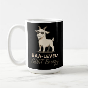Caneca De Café Nível de Baa: Energia de Cabra Engraçado Pun de Ca