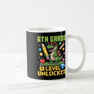 Caneca De Café Nível Desbloqueado 6ª Série Dinossauro Ir Para Esc
