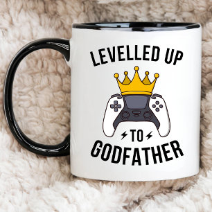 Caneca De Café Nível Divertido Aumentou Para Proposta de Padrinho