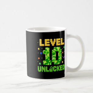 Caneca De Café Nível Engraçado 10 Desbloqueado Aniversário de 10