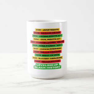 Caneca De Café Nivelando Linha do Tempo do Histórico Preto