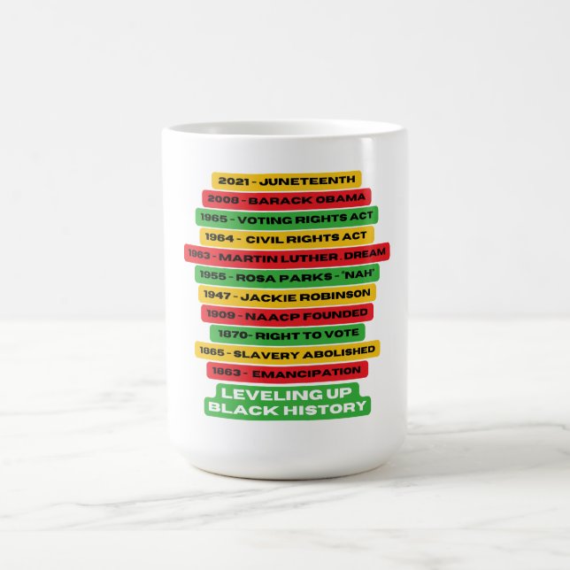 Caneca De Café Nivelando Linha do Tempo do Histórico Preto (Centro)