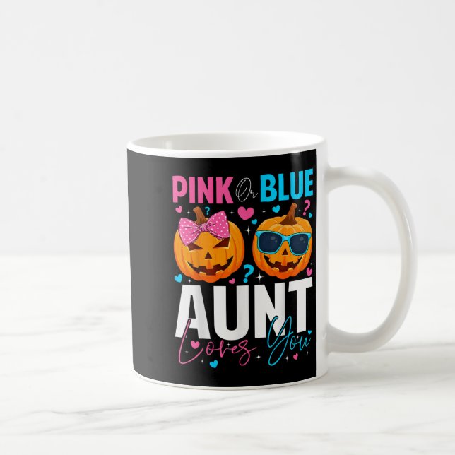 Caneca De Café Nk Or Blue Aunt Loves You Pumpkin Halloween Gender (Direita)