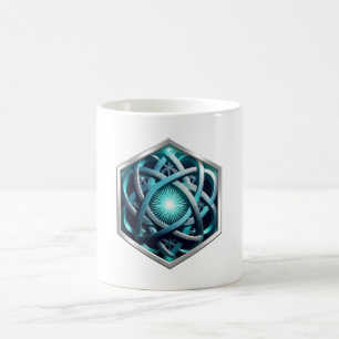 Caneca De Café Nó Celta Azul e Prata Com Explosão Solar