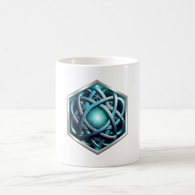 Caneca De Café Nó Celta Azul e Prata Com Explosão Solar (Centro)