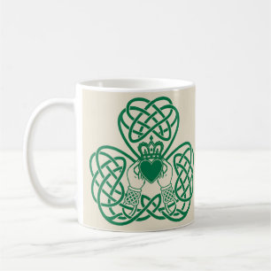 Caneca De Café Nó Celtico Claddagh Trevo