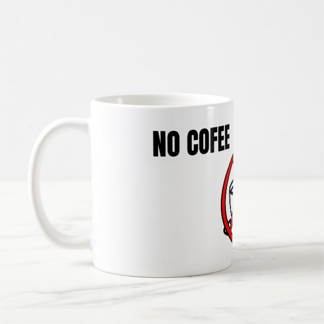 Caneca De Café No Coffee No Trading Minimal Humor Design (Esquerda)