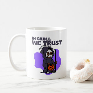 Caneca De Café No crânio, confiamos em Design de Halloween