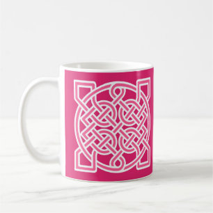 Caneca De Café Nó do Marinheiro Celta, Rosa de Fuchsia e Branco