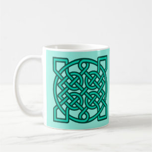 Caneca De Café Nó do Marinheiro Celta, Turquesa, Aqua e Teal