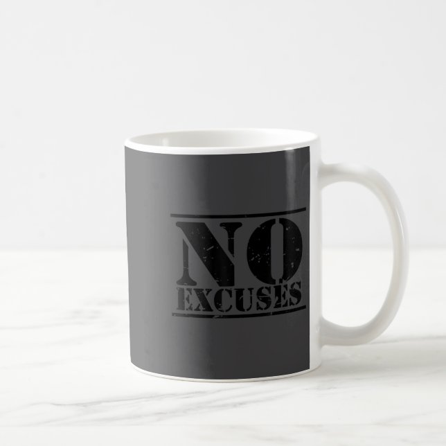 Caneca De Café No Excuses Athlete Training Motivation Distressed  (Direita)