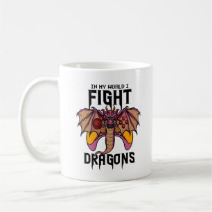 Caneca De Café No Meu Mundo Eu Luto Com Dragões