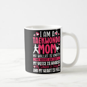 Caneca De Café No Taekwondo Mãe Orgulhosa Família Lutadora Dia da
