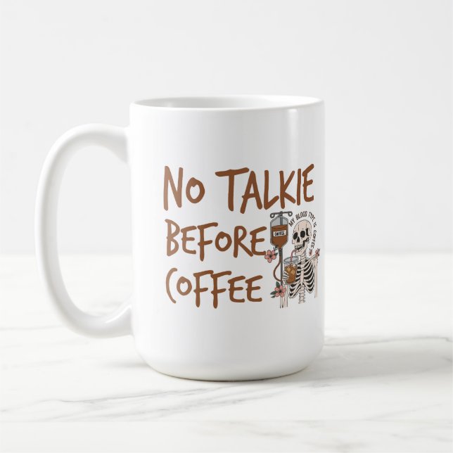 Caneca De Café No Talkie Before Coffee funny cat lover gift (Esquerda)