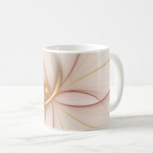 Caneca De Café Nobre Copper E Dourado Abstrato de Arte Fractal Mo