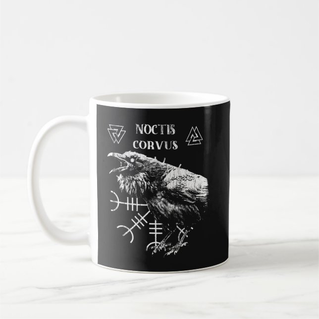Caneca De Café Noctis Corvus - Design de roupa interior oculta (Esquerda)