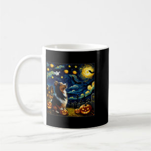 Caneca De Café Noel das Bruxas Sheltie Cachorro Noite Estrelada