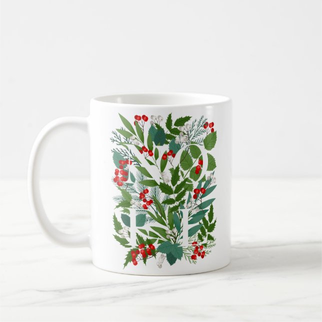 Caneca De Café NOEL Greenery Berries Natal (Esquerda)