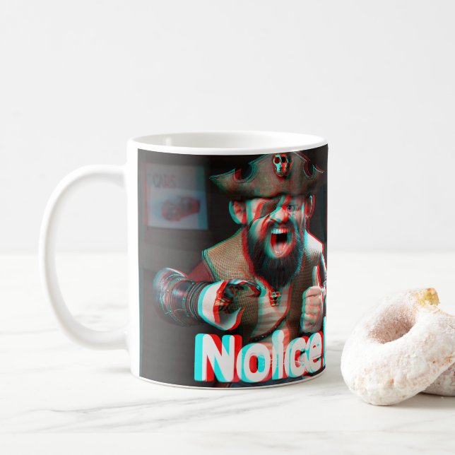 Caneca De Café Noice! Badaz Beard 3D (Com Donut)