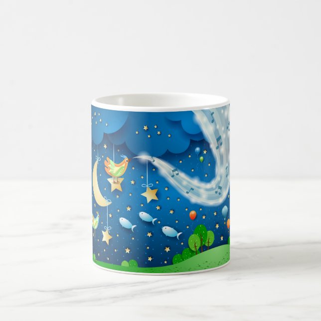 Caneca De Café Noite com música e pássaros (Centro)
